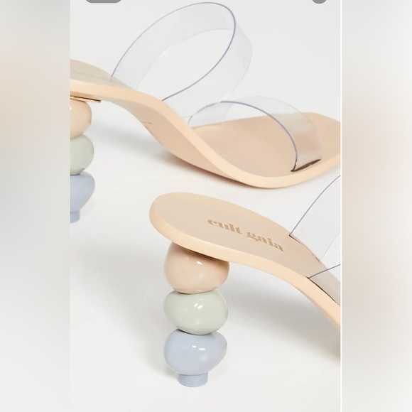 Cult Gaia Meta Clear Sandals Pewter Multi - Size 8.5 (38.5) - Picture 5 of 11